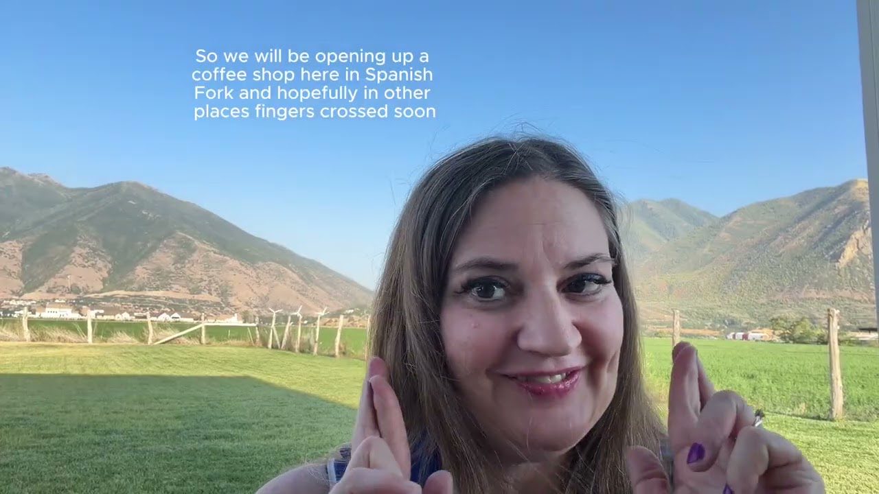 Whitney Hancock speaking outdoors in Spanish Fork, mountains behind her.